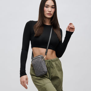Woman wearing Carbon Sol and Selene Divide & Conquer - Quilted Crossbody 841764108256 View 1 | Carbon