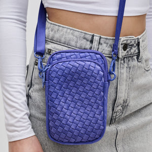 Woman wearing Periwinkle Sol and Selene Divide & Conquer - Woven Neoprene Crossbody 841764108744 View 4 | Periwinkle
