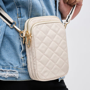 Woman wearing Cream Sol and Selene Divide & Conquer - Quilted Crossbody 841764109345 View 4 | Cream