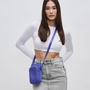 Woman wearing Periwinkle Sol and Selene Divide & Conquer - Woven Neoprene Crossbody 841764108744 View 2 | Periwinkle