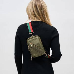 Woman wearing Sage Sol and Selene Accolade Sling Backpack 841764106429 View 2 | Sage