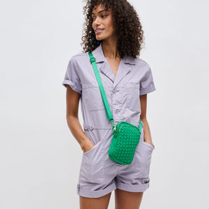 Woman wearing Kelly Green Sol and Selene Divide & Conquer - Woven Neoprene Crossbody 841764108751 View 2 | Kelly Green