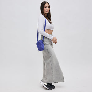 Woman wearing Periwinkle Sol and Selene Divide & Conquer - Woven Neoprene Crossbody 841764108744 View 3 | Periwinkle