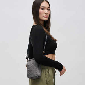 Woman wearing Carbon Sol and Selene Divide & Conquer - Quilted Crossbody 841764108256 View 2 | Carbon