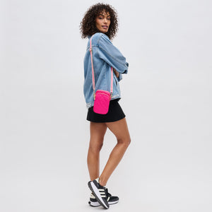 Woman wearing Magenta Sol and Selene Divide & Conquer - Quilted Crossbody 841764108027 View 3 | Magenta
