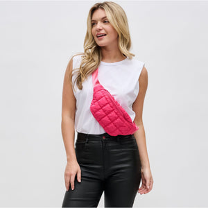Woman wearing Hot Pink Sol and Selene Resurgence Belt Bag 841764109727 View 1 | Hot Pink