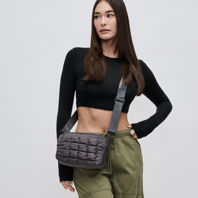 Woman wearing Carbon Sol and Selene Inspiration - Quilted Nylon Crossbody 841764108386 View 1 | Carbon