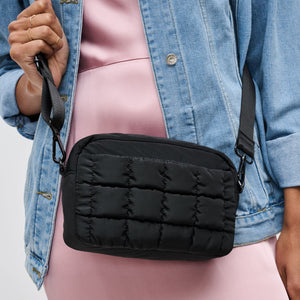 Woman wearing Black Sol and Selene Inspiration - Quilted Nylon Crossbody 841764108379 View 4 | Black