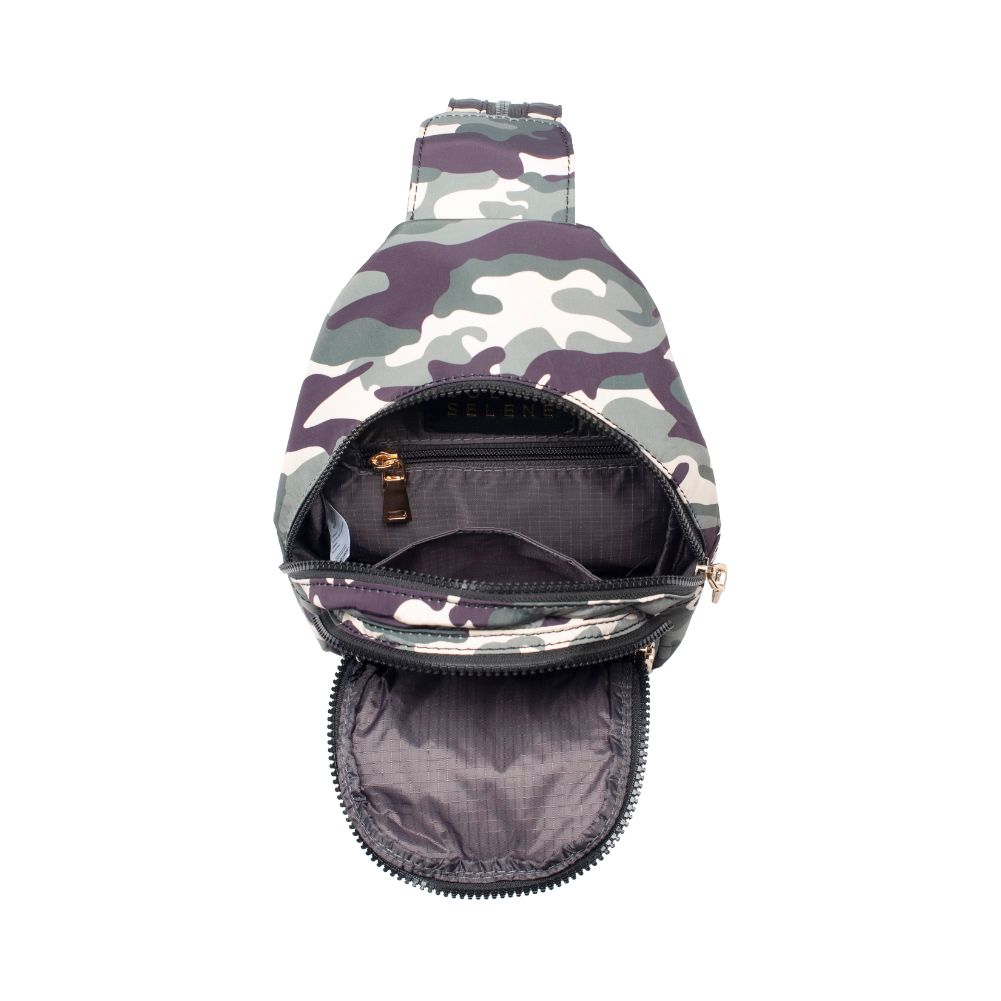 Sol and Selene On The Run Sling Backpack 841764105965 View 8 | Green Camo