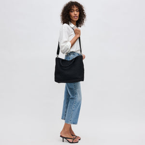 Woman wearing Black Sol and Selene Sky's The Limit - Medium Tote 841764107778 View 4 | Black