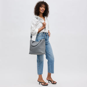 Woman wearing Grey Sol and Selene Sky's The Limit - Medium Tote 841764108171 View 4 | Grey