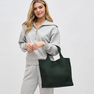 Woman wearing Olive Sol and Selene Sky's The Limit - Medium Tote 841764108843 View 3 | Olive