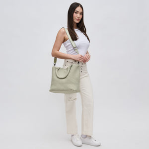 Woman wearing Sage Sol and Selene Sky's The Limit - Medium Tote 841764108867 View 2 | Sage