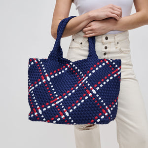 Woman wearing Americana Sol and Selene Sky's The Limit - Large Tote 841764109307 View 1 | Americana