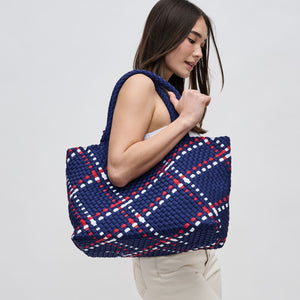 Woman wearing Americana Sol and Selene Sky's The Limit - Large Tote 841764109307 View 2 | Americana