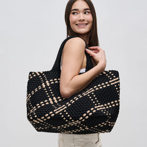 Woman wearing Black Nude Sol and Selene Sky's The Limit - Large Tote 841764109376 View 2 | Black Nude