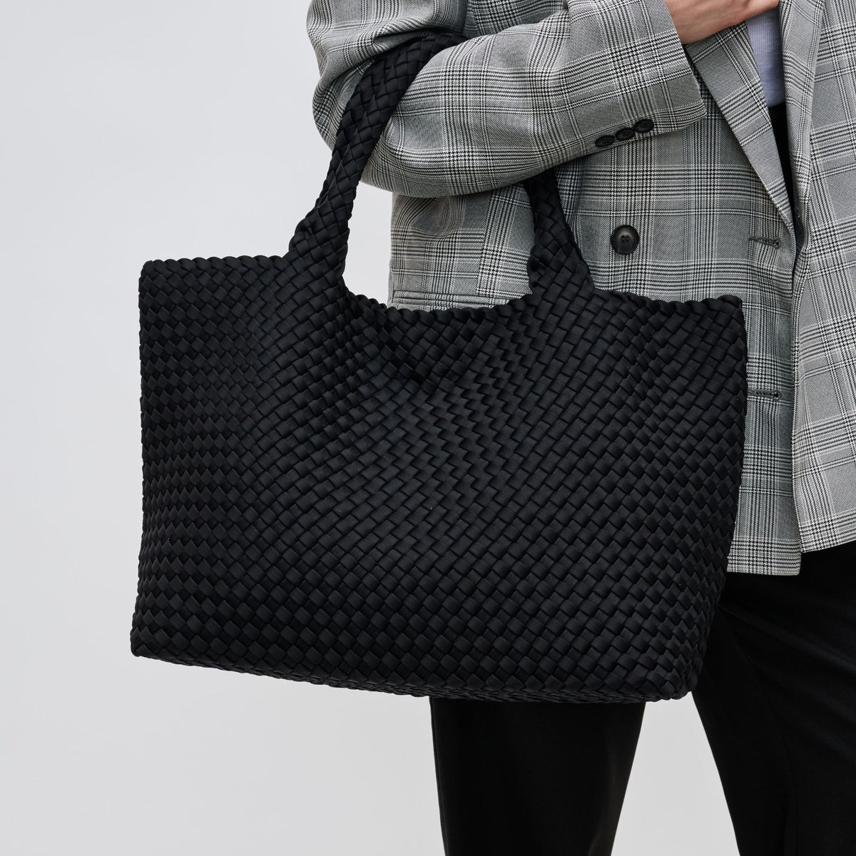 Woman wearing Black Sol and Selene Sky's The Limit - Large Tote 841764107822 View 1 | Black
