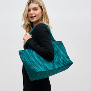 Woman wearing Forest Sol and Selene Sky's The Limit - Large Tote 841764108232 View 1 | Forest
