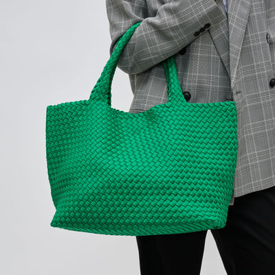 Woman wearing Kelly Green Sol and Selene Sky's The Limit - Large Tote 841764108898 View 1 | Kelly Green