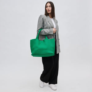 Woman wearing Kelly Green Sol and Selene Sky's The Limit - Large Tote 841764108898 View 3 | Kelly Green