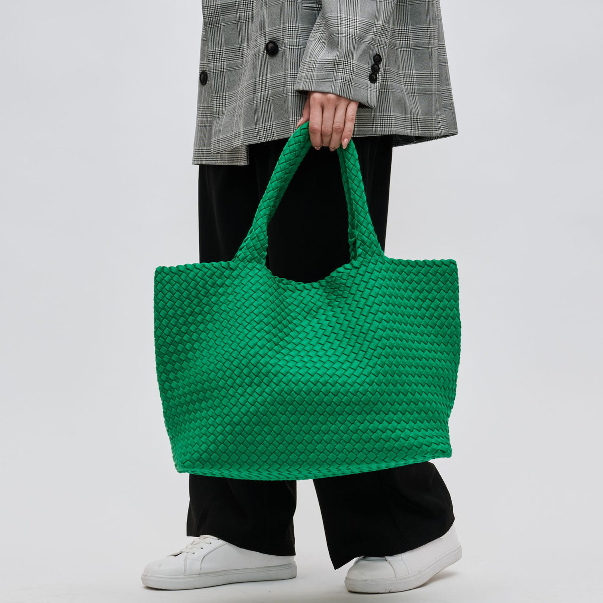 Woman wearing Kelly Green Sol and Selene Sky's The Limit - Large Tote 841764108898 View 4 | Kelly Green