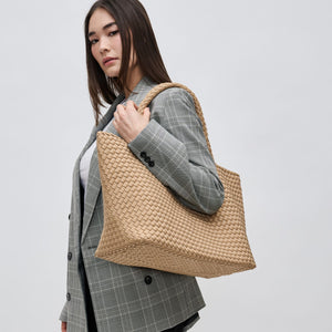 Woman wearing Nude Sol and Selene Sky's The Limit - Large Tote 841764107839 View 2 | Nude