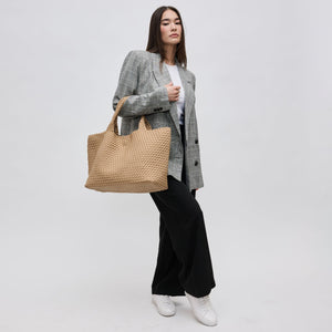 Woman wearing Nude Sol and Selene Sky's The Limit - Large Tote 841764107839 View 3 | Nude