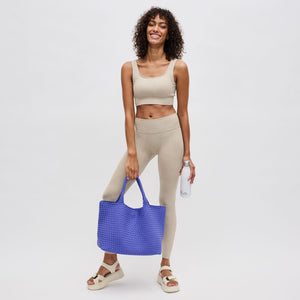 Woman wearing Periwinkle Sol and Selene Sky's The Limit - Large Tote 841764108881 View 3 | Periwinkle