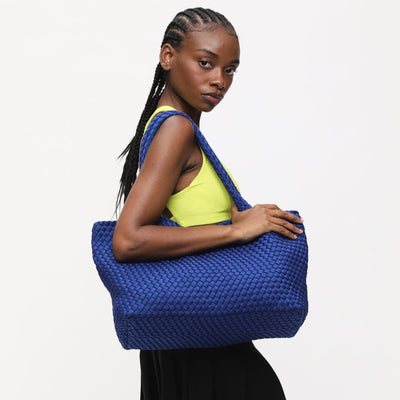 Woman wearing Royal Blue Sol and Selene Sky's The Limit - Large Tote 841764108249 View 1 | Royal Blue