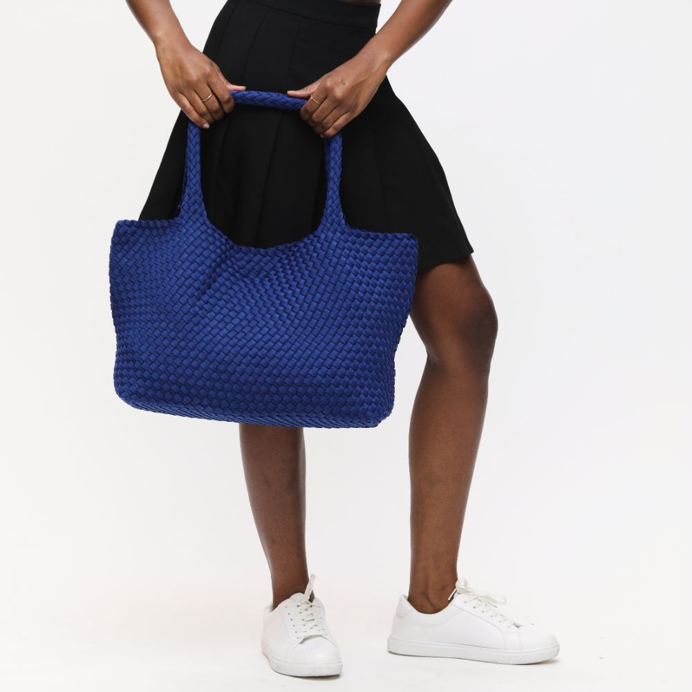 Woman wearing Royal Blue Sol and Selene Sky's The Limit - Large Tote 841764108249 View 3 | Royal Blue