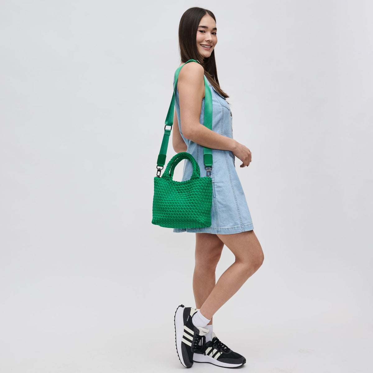 Woman wearing Kelly Green Sol and Selene Sky's The Limit - Small Crossbody 841764109000 View 2 | Kelly Green