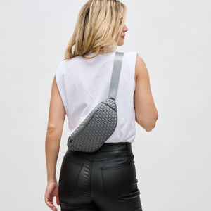 Woman wearing Grey Sol and Selene Aim High Belt Bag 841764108133 View 2 | Grey