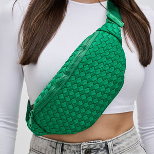 Woman wearing Kelly Green Sol and Selene Aim High Belt Bag 841764109116 View 4 | Kelly Green