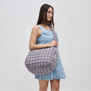 Woman wearing Grey Sol and Selene Revive Hobo 841764109536 View 1 | Grey