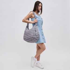 Woman wearing Grey Sol and Selene Revive Hobo 841764109536 View 2 | Grey