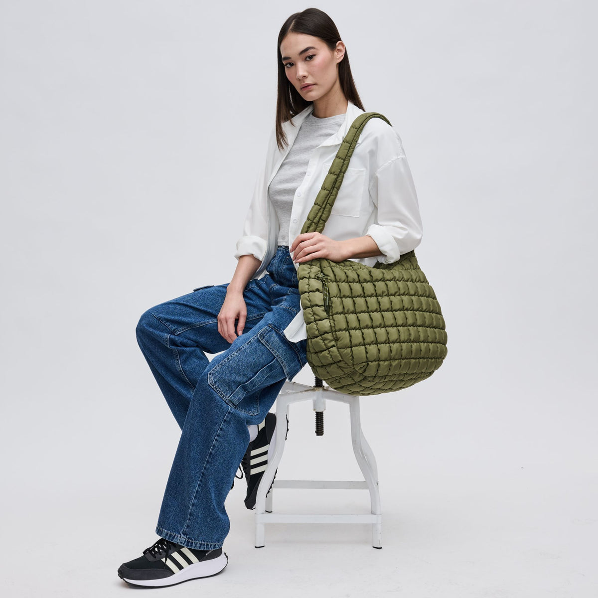 Woman wearing Olive Sol and Selene Revive Hobo 841764109505 View 4 | Olive