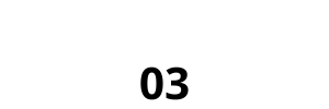 The number 03 in a bold black sans-serif font centered on a solid white background.