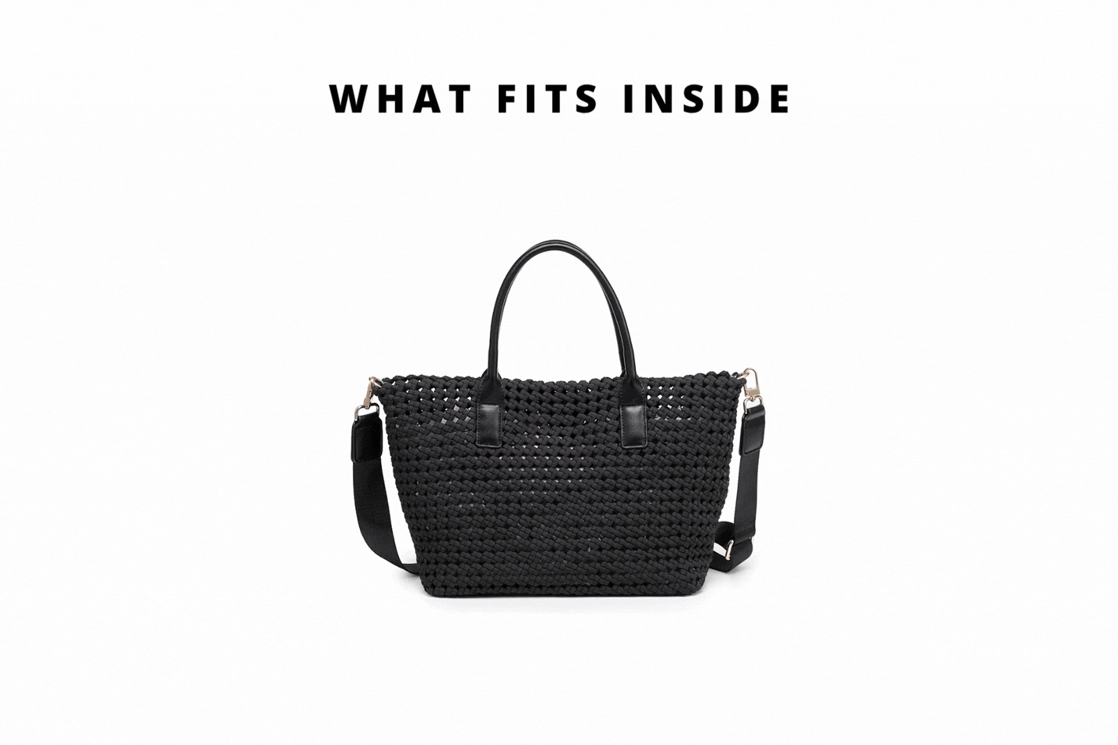 gif of items being put into a bag