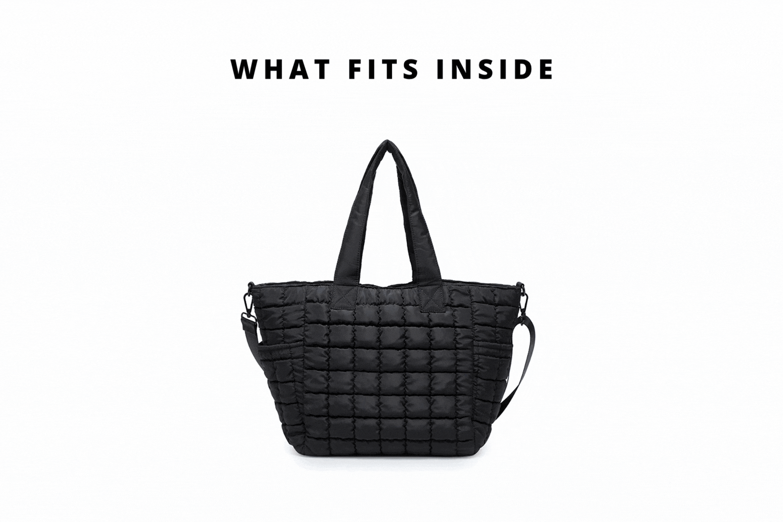 gif of items being put into a bag
