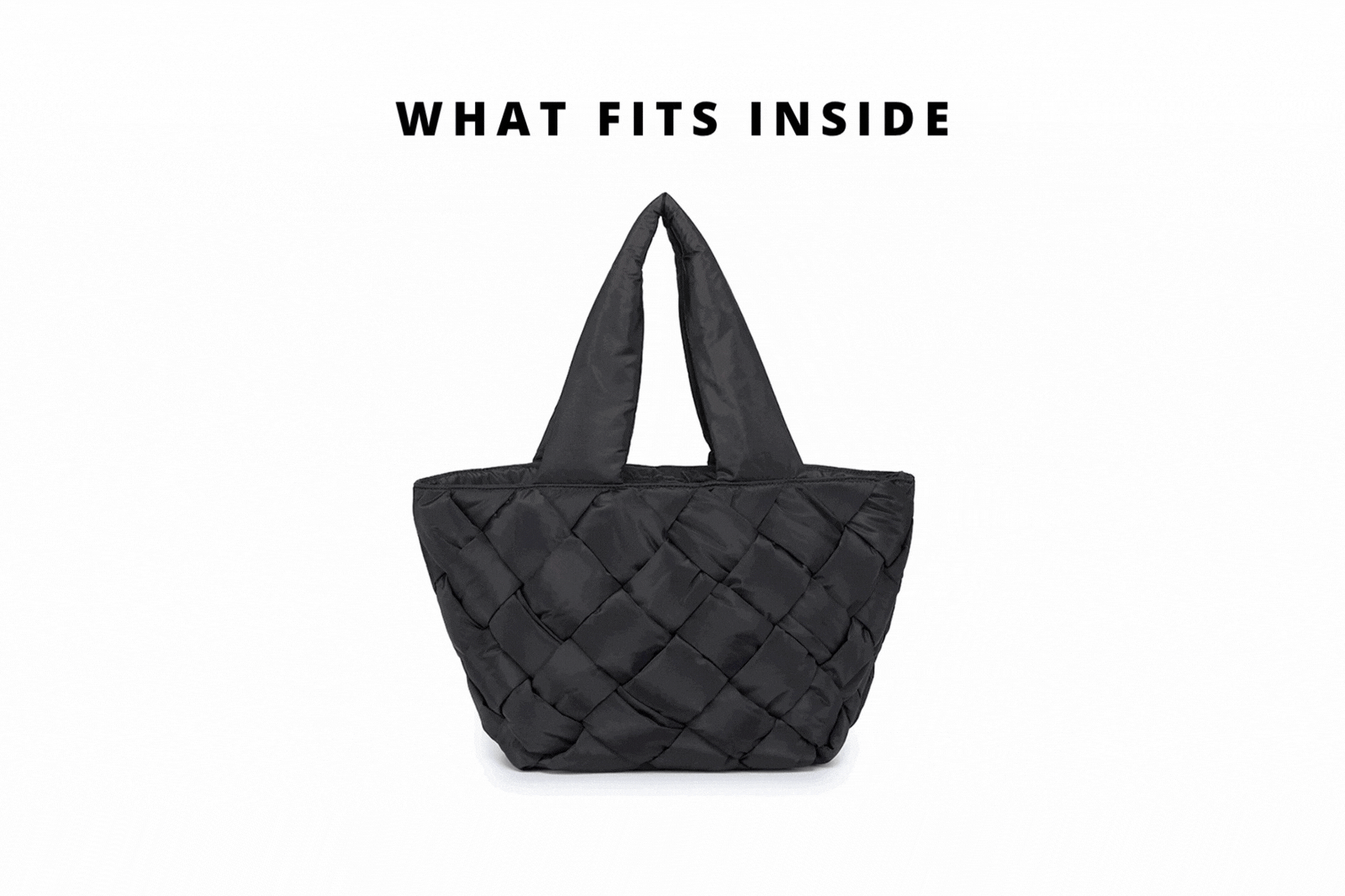 gif of items being put into a bag