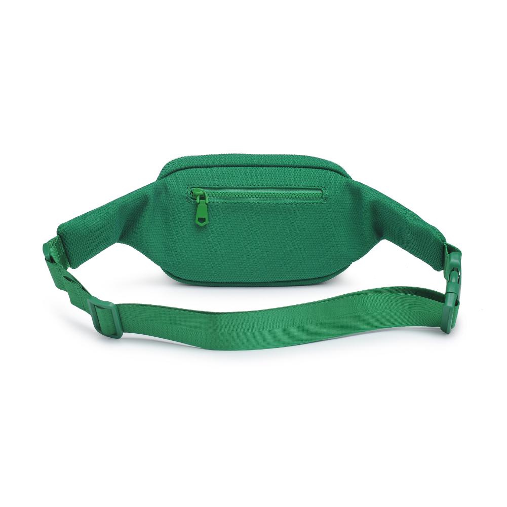 Woman wearing Green Sol and Selene Hip Hugger - Neoprene Mesh Belt Bag 841764109840 View 7 | Green