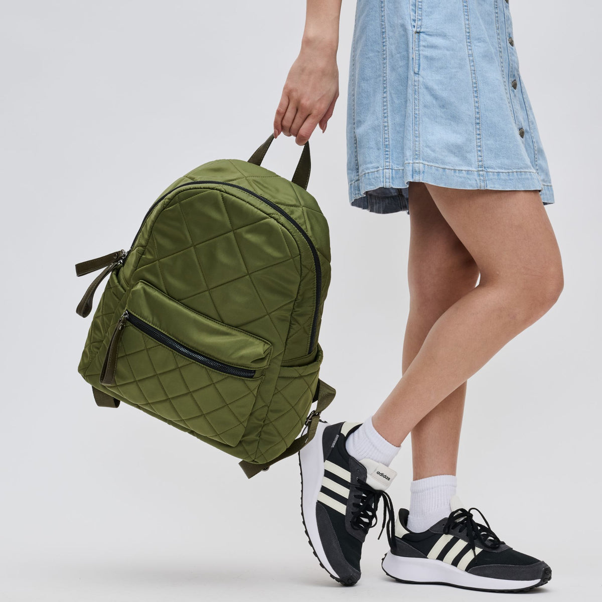 Woman wearing Olive Sol and Selene Motivator - Medium Backpack 841764100083 View 4 | Olive