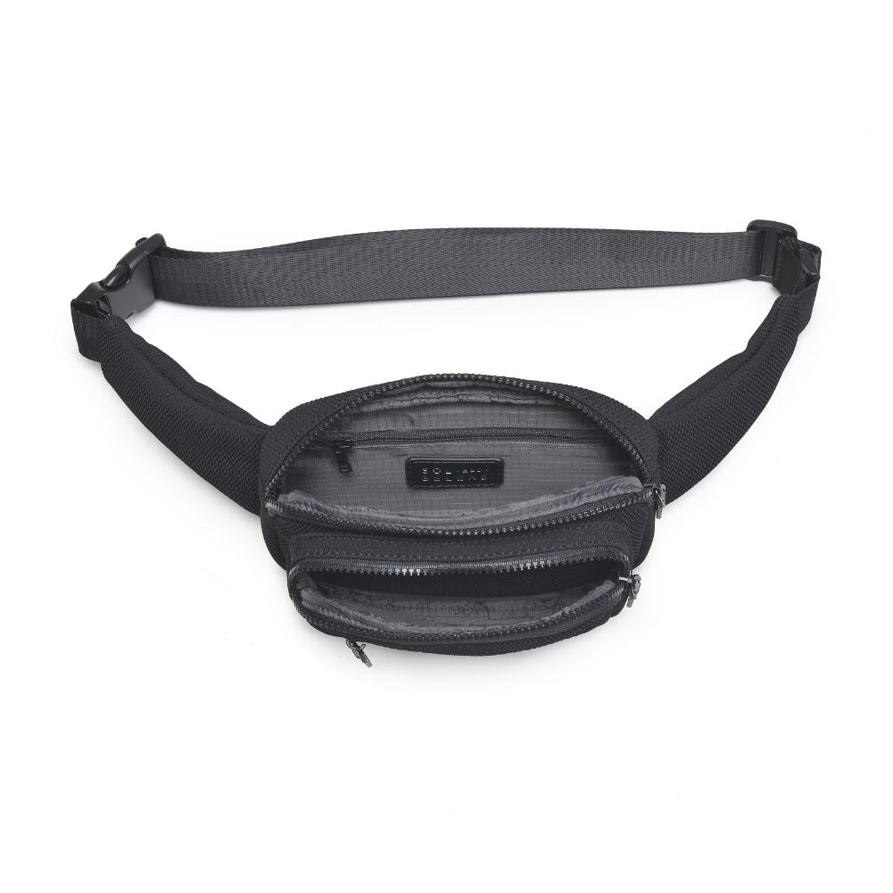 Woman wearing Black Sol and Selene Hip Hugger - Neoprene Mesh Belt Bag 841764109819 View 9 | Black