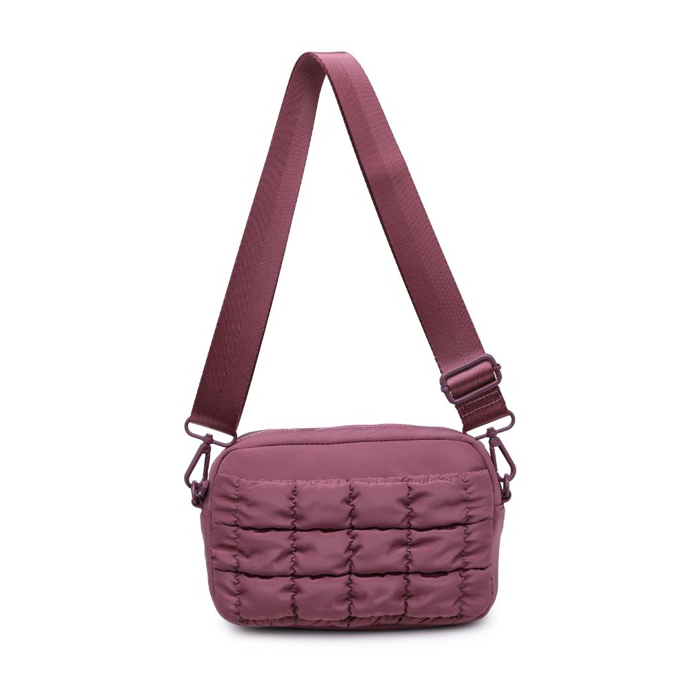 Woman wearing Mauve Sol and Selene Inspiration - Quilted Nylon Crossbody 841764108423 View 5 | Mauve