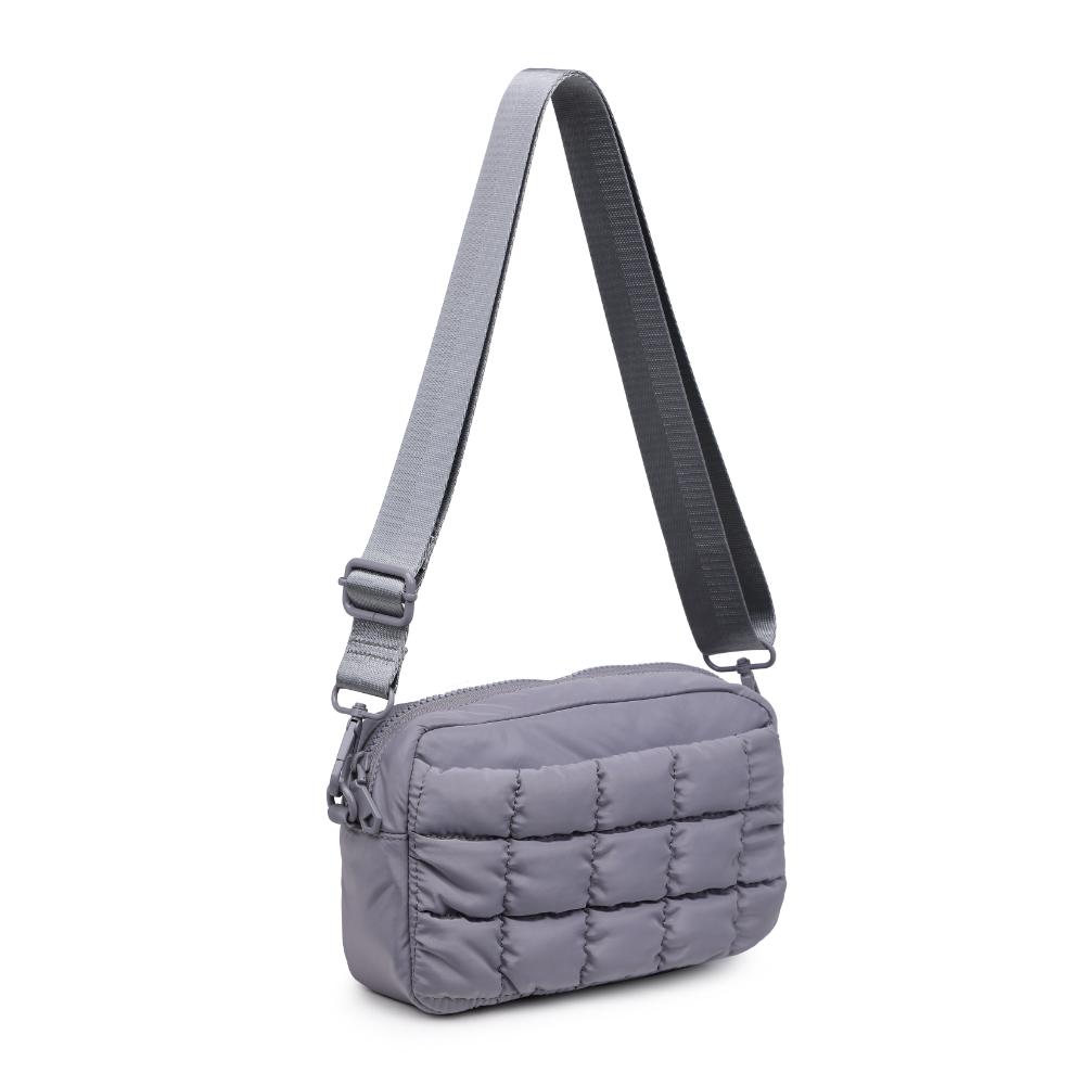 Woman wearing Grey Sol and Selene Inspiration - Quilted Nylon Crossbody 841764109437 View 6 | Grey