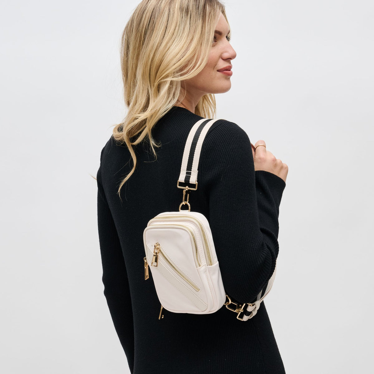 Woman wearing Cream Sol and Selene Accolade Backpack 841764109369 View 3 | Cream