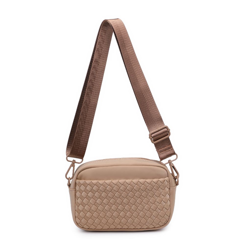 Woman wearing Nude Sol and Selene Inspiration - Woven Neoprene Crossbody 841764108324 View 7 | Nude