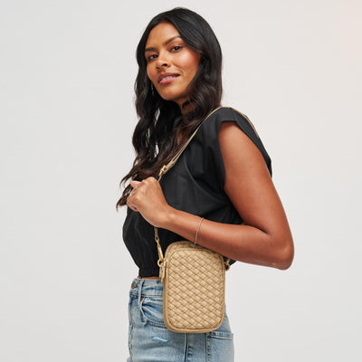 Woman wearing Nude Sol and Selene Divide & Conquer - Woven Neoprene Crossbody 841764108713 View 1 | Nude