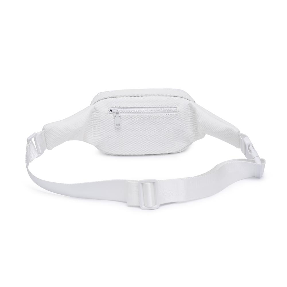 Woman wearing White Sol and Selene Hip Hugger - Neoprene Mesh Belt Bag 841764109826 View 7 | White