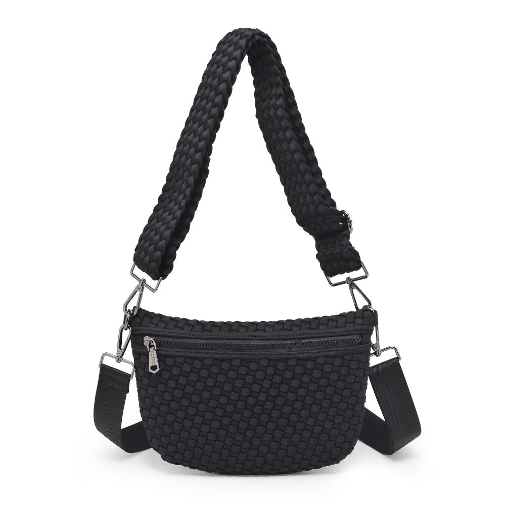 Woman wearing Black Sol and Selene Ethereal - Woven Neoprene Crossbody 841764110839 View 5 | Black